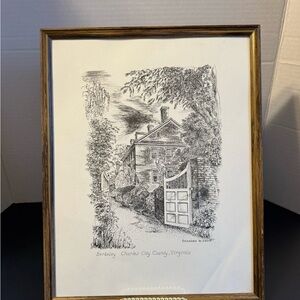 Charming Home Scene Art Print with Wooden Frame